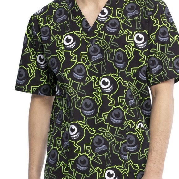 Monsters Inc Tooniforms Disney Unisex V Neck  Top Size XL - Picture 1 of 8